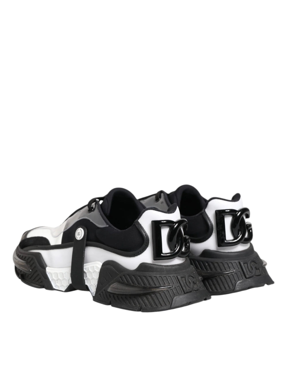 Dolce & Gabbana White Black Logo Airmaster Men Sneakers Shoes - EU42/US9
