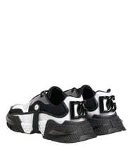 Dolce & Gabbana White Black Logo Airmaster Men Sneakers Shoes - EU42/US9