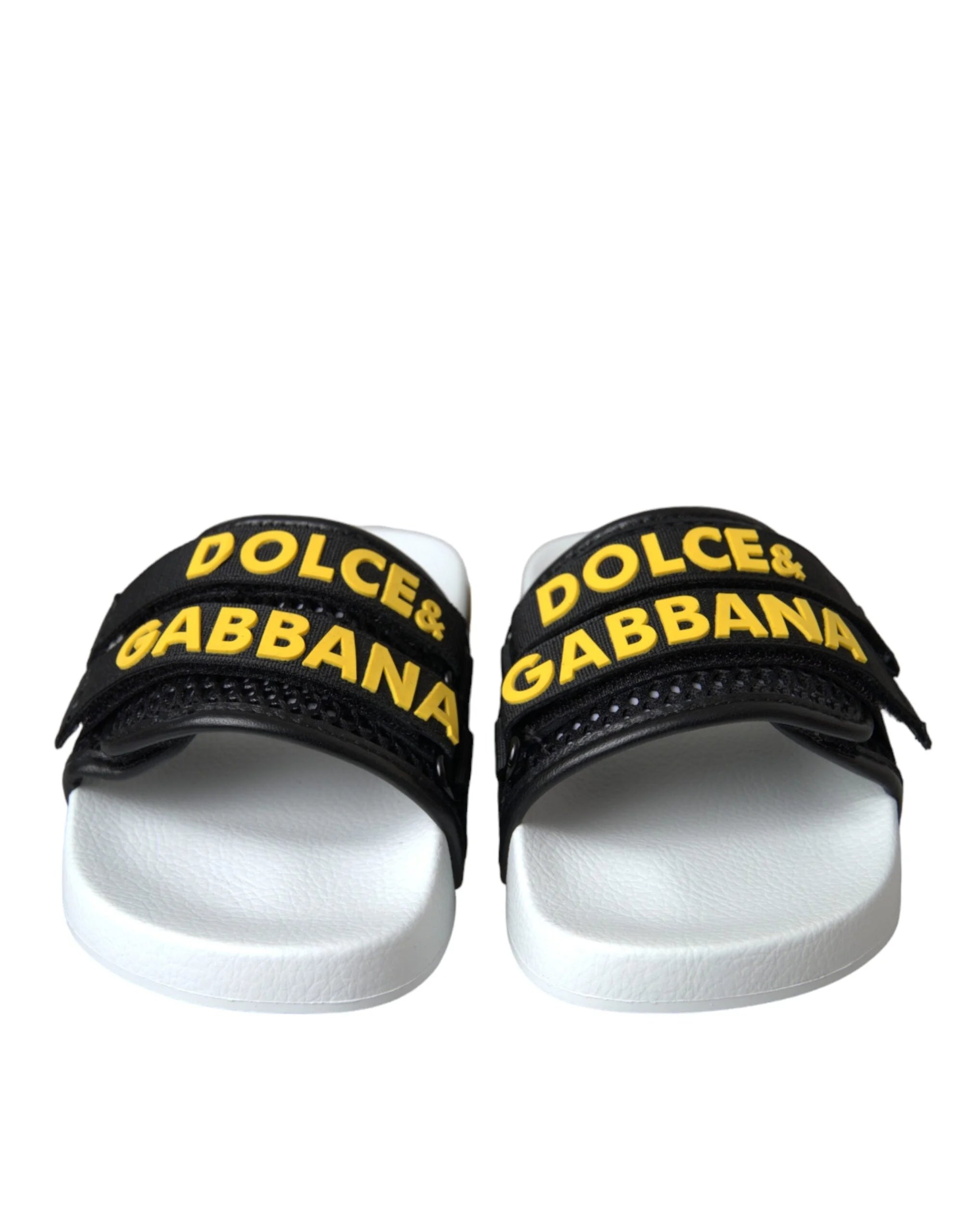 Dolce & Gabbana White Black Logo Beachwear Flats Sandals Shoes - EU36/US5.5 - Sandals