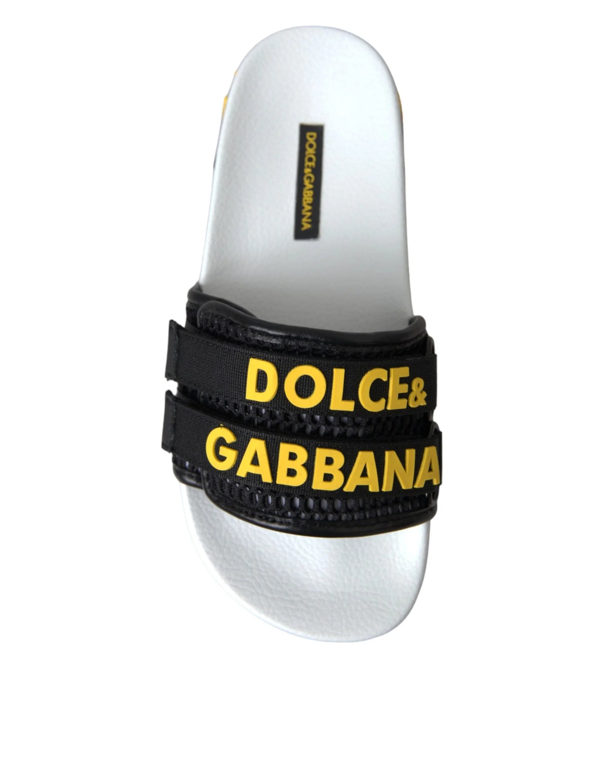 Dolce & Gabbana White Black Logo Beachwear Flats Sandals Shoes - EU36/US5.5 - Sandals
