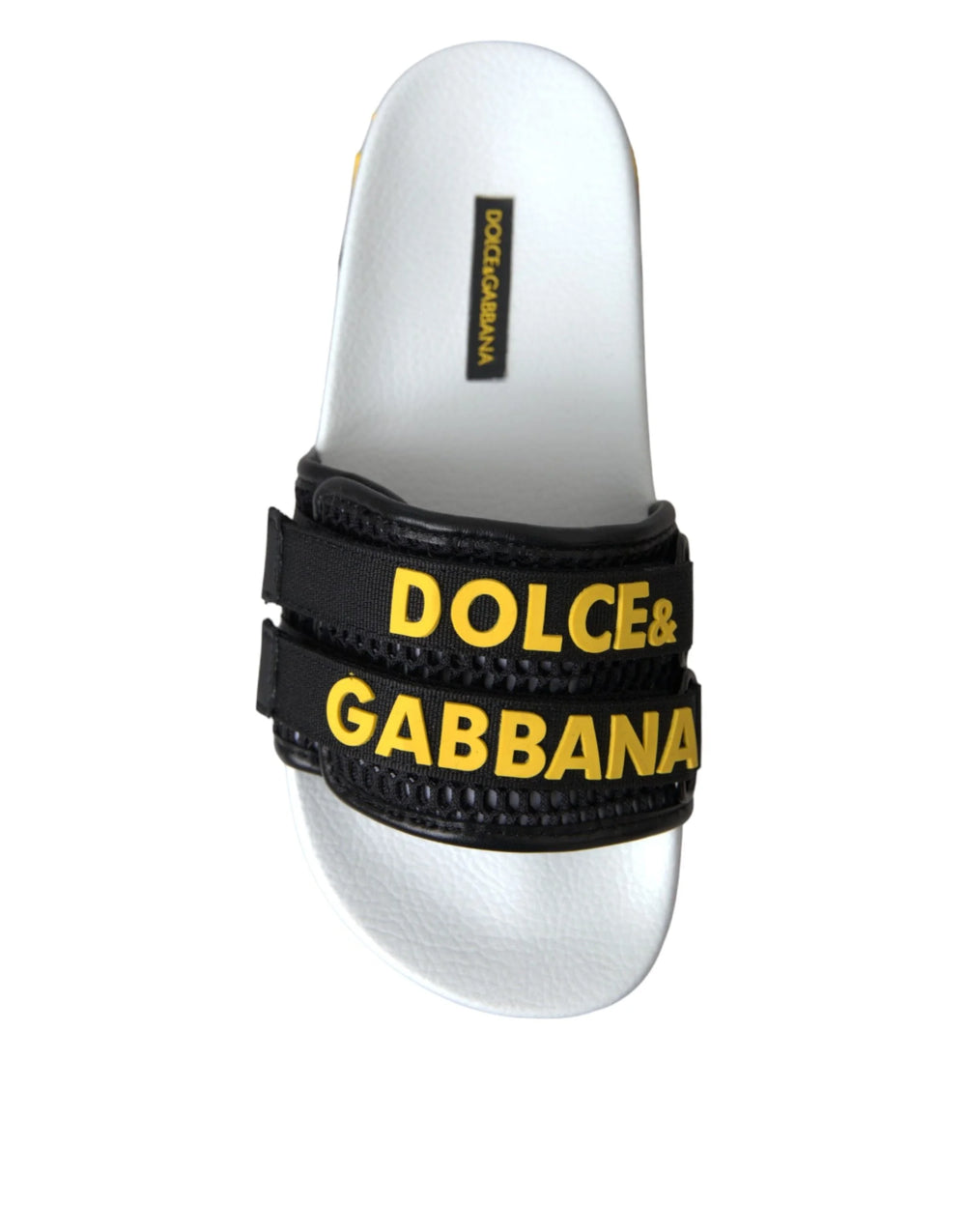 Dolce & Gabbana White Black Logo Beachwear Flats Sandals Shoes - EU36/US5.5 - Sandals