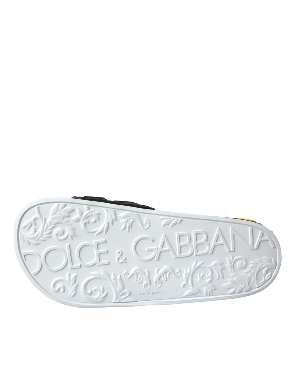 Dolce & Gabbana White Black Logo Beachwear Flats Sandals Shoes - EU36/US5.5 - Sandals