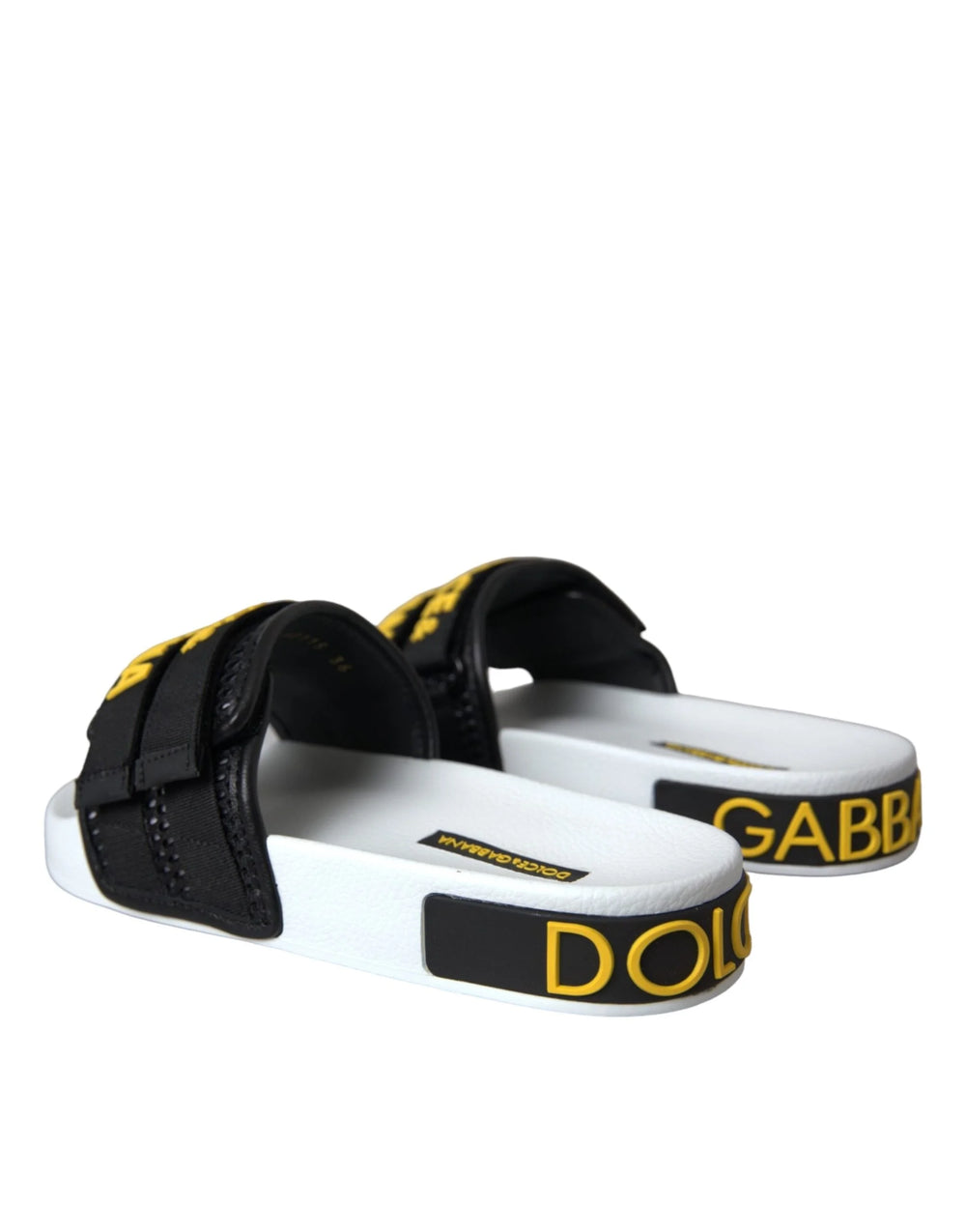 Dolce & Gabbana White Black Logo Beachwear Flats Sandals Shoes - EU36/US5.5 - Sandals