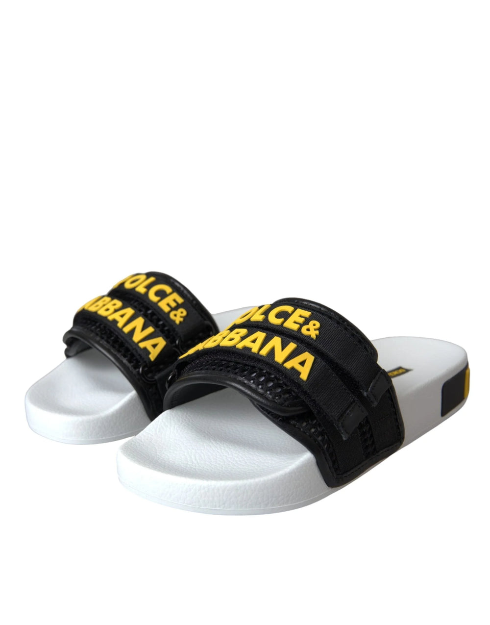 Dolce & Gabbana White Black Logo Beachwear Flats Sandals Shoes - EU36/US5.5 - Sandals