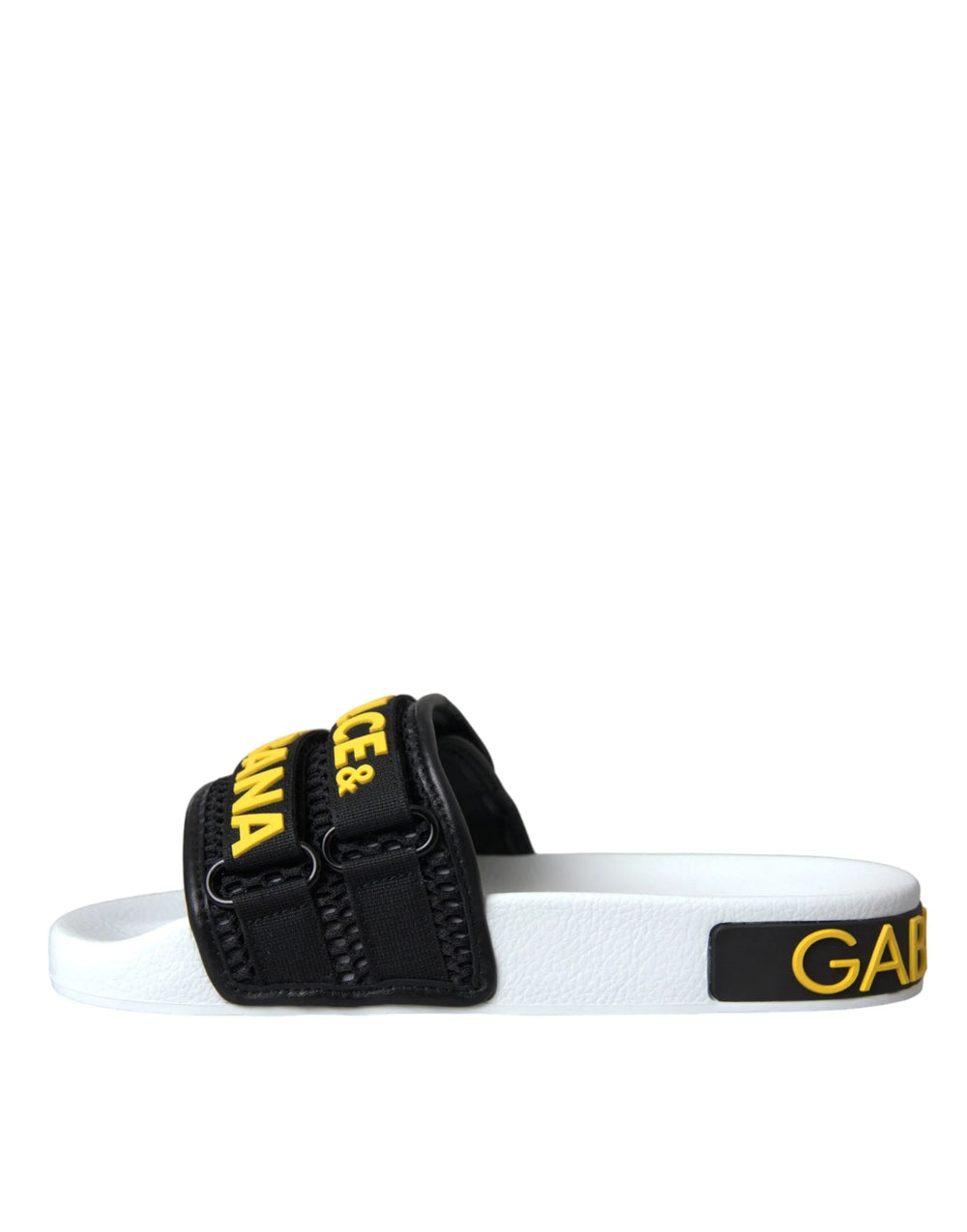 Dolce & Gabbana White Black Logo Beachwear Flats Sandals Shoes - EU36/US5.5 - Sandals