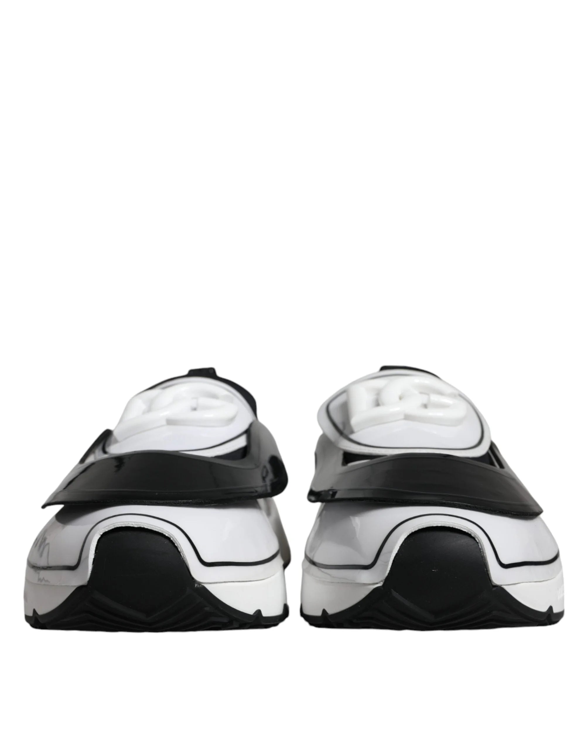 Dolce & Gabbana White Black Logo Plaque Daymaster Sneakers Shoes - EU39/US6