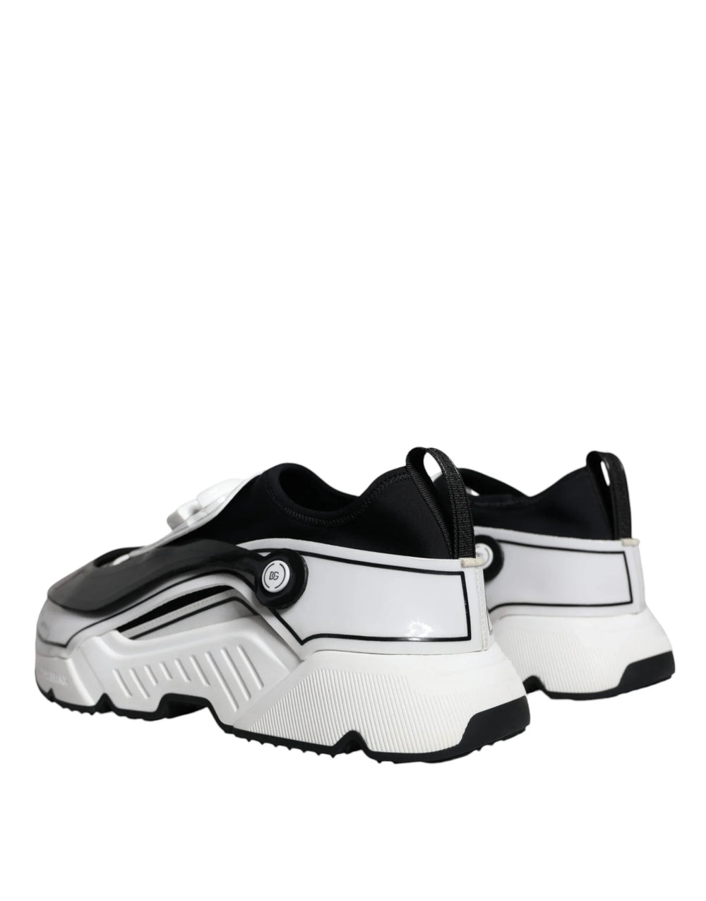 Dolce & Gabbana White Black Logo Plaque Daymaster Sneakers Shoes - EU39/US6