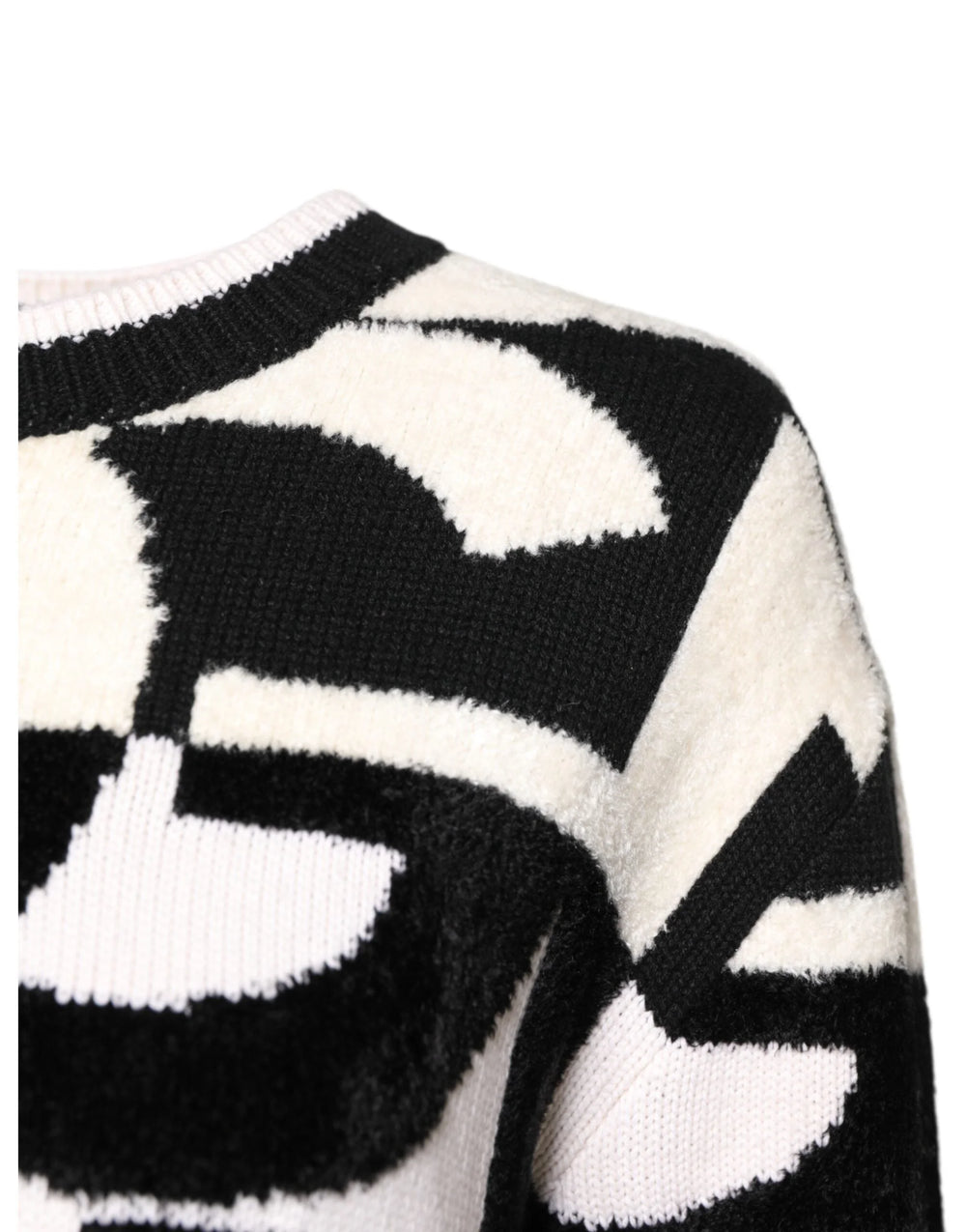 Dolce & Gabbana White Black Logo Print Women Pullover Sweater - IT40|S - Sweaters