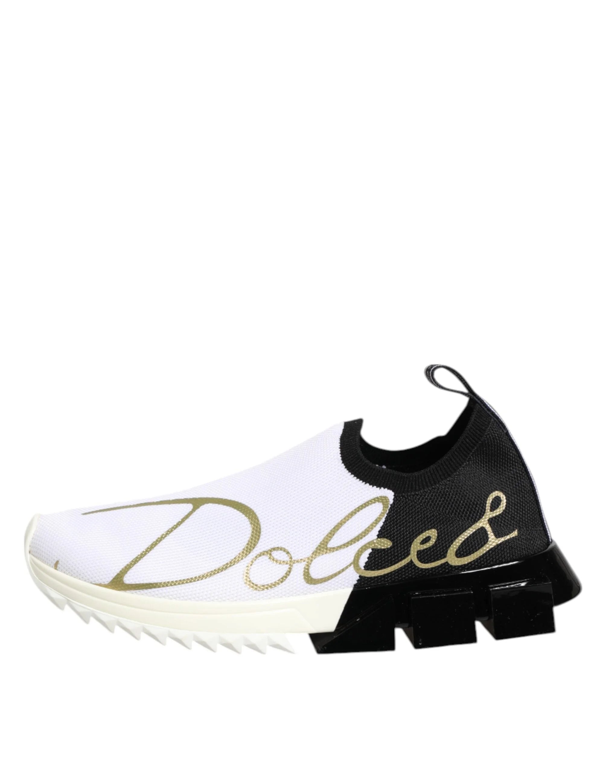 Dolce & Gabbana White Black Low Top Sorrento Sneakers Shoes - Sneakers