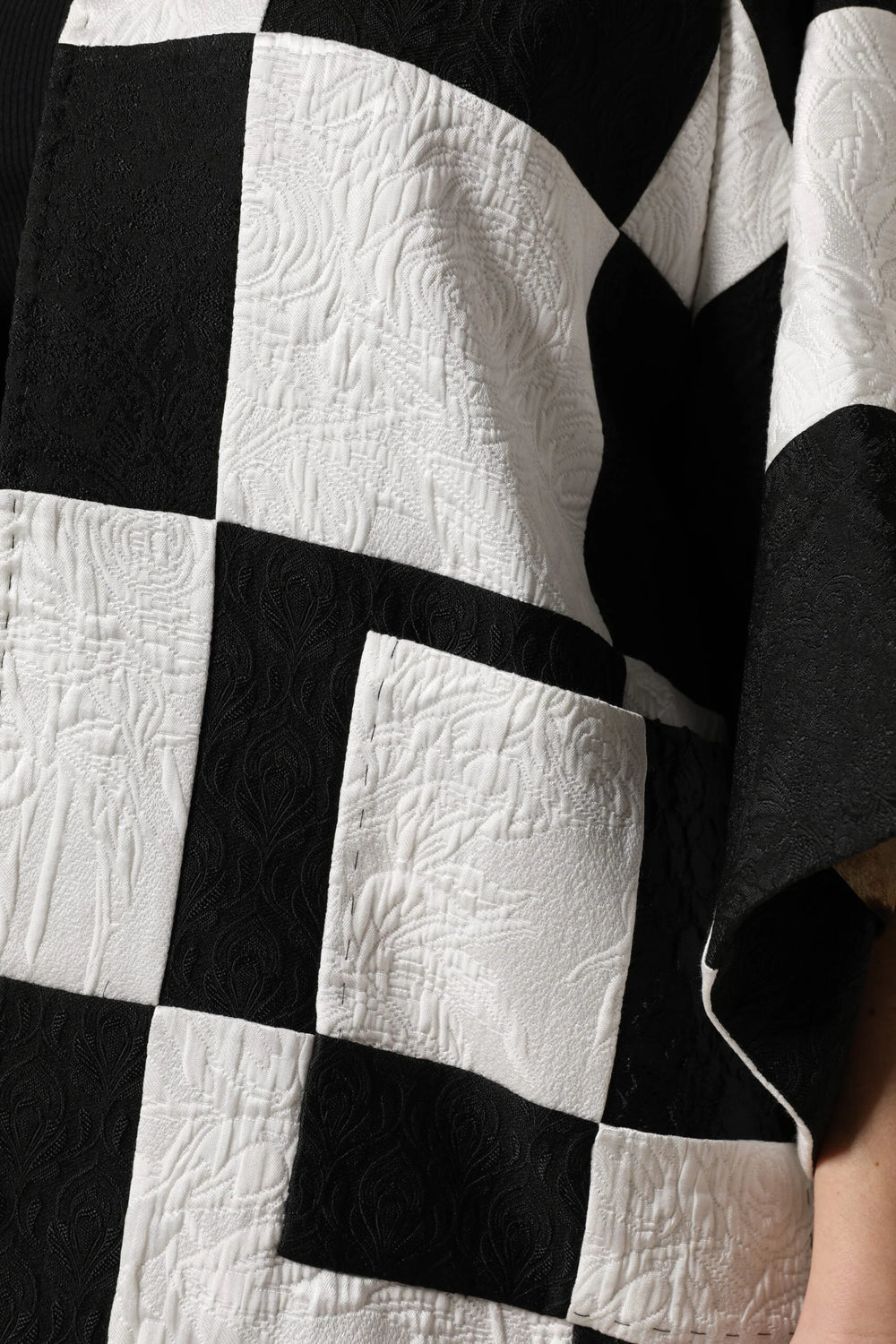 Dolce & Gabbana White Black Patchwork Jacquard Blazer Jacket - Sport Jackets