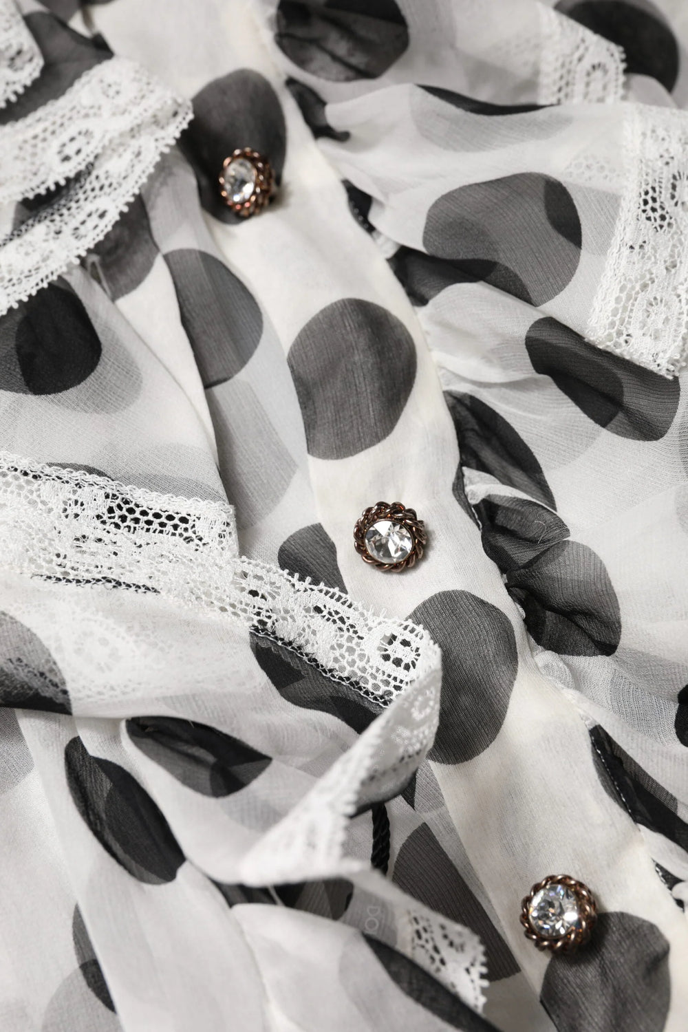 Dolce & Gabbana White Black Polka Dot Cotton Sleeveless Top - Blouses