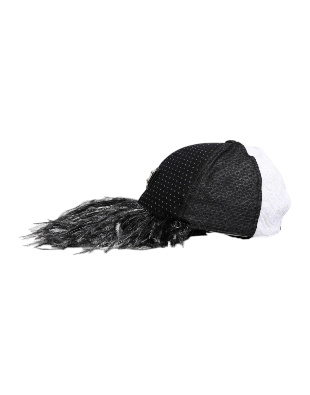 Dolce & Gabbana White Black Polka Dot Feathers Baseball Cap - 56 cm|XS - Baseball Caps