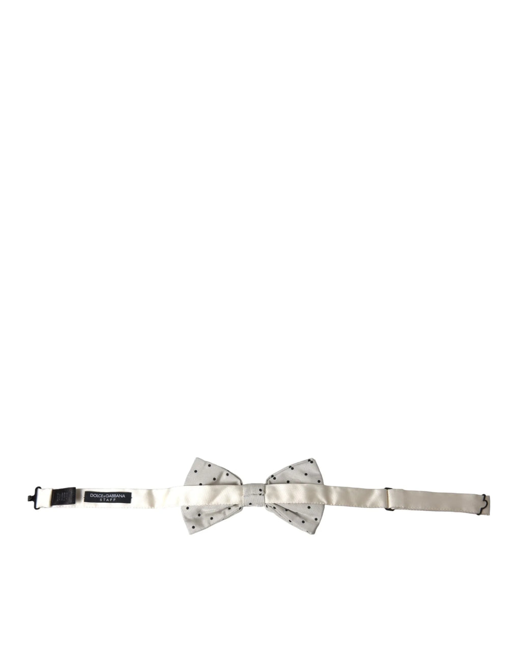 Dolce & Gabbana White Black Polka Dot Polyester Bow Tie Men - Neckties