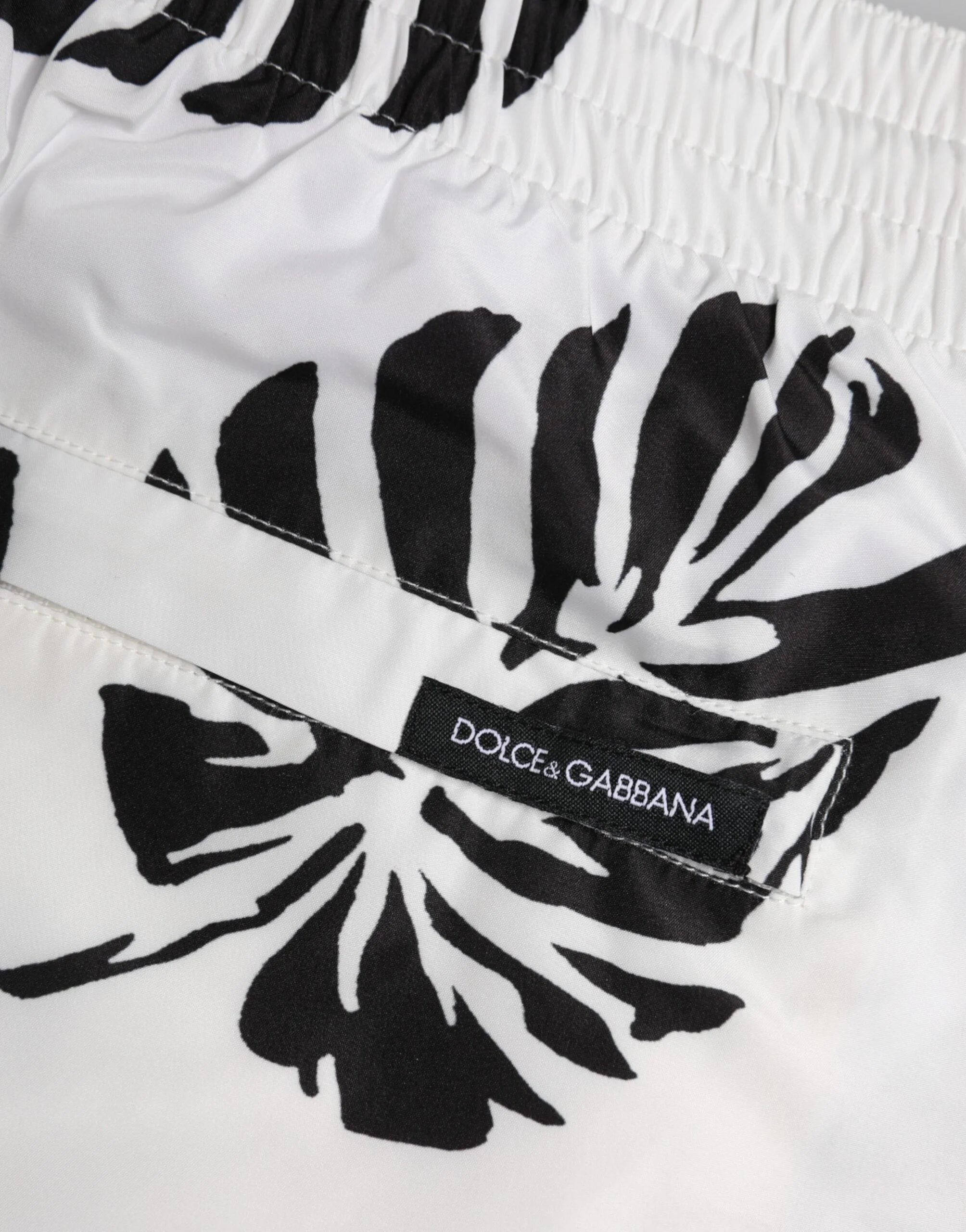 Dolce & Gabbana White Black Print Beachwear Shorts Swimwear - IT6| L
