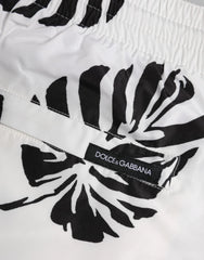Dolce & Gabbana White Black Print Beachwear Shorts Swimwear - IT6| L