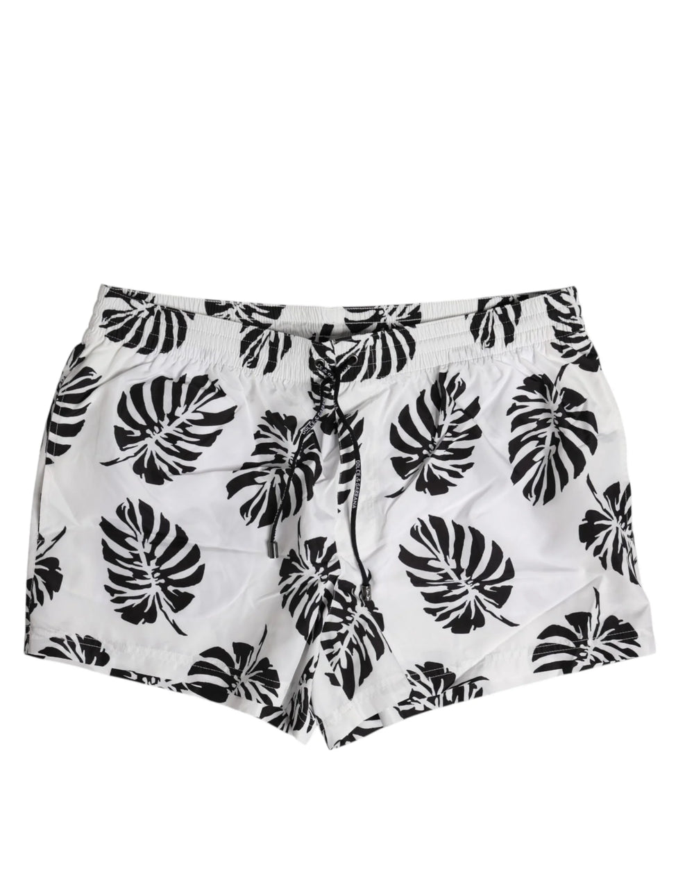 Dolce & Gabbana White Black Print Beachwear Shorts Swimwear - IT6| L - Swim Boxers
