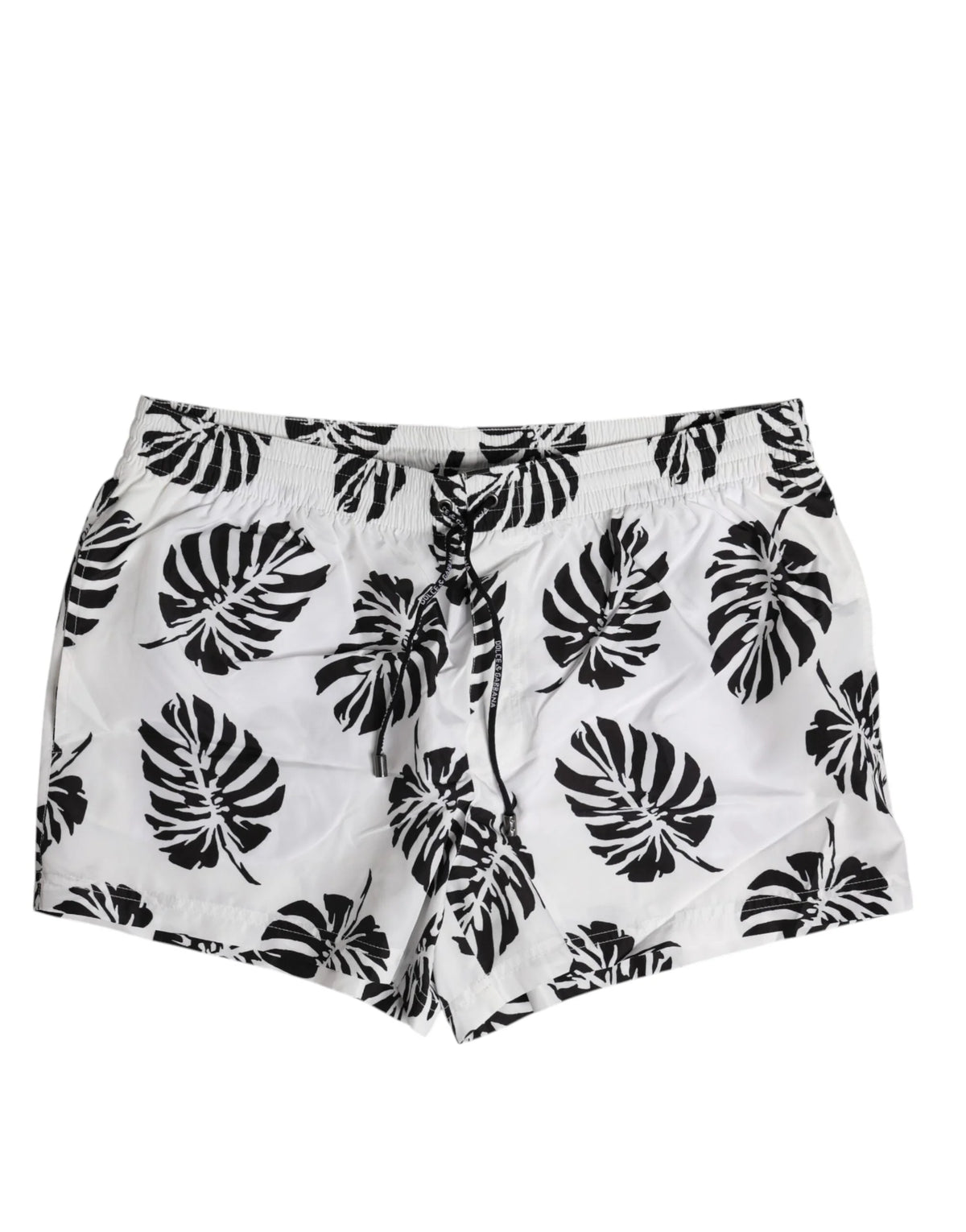 Dolce & Gabbana White Black Print Beachwear Shorts Swimwear - IT6| L - Swim Boxers
