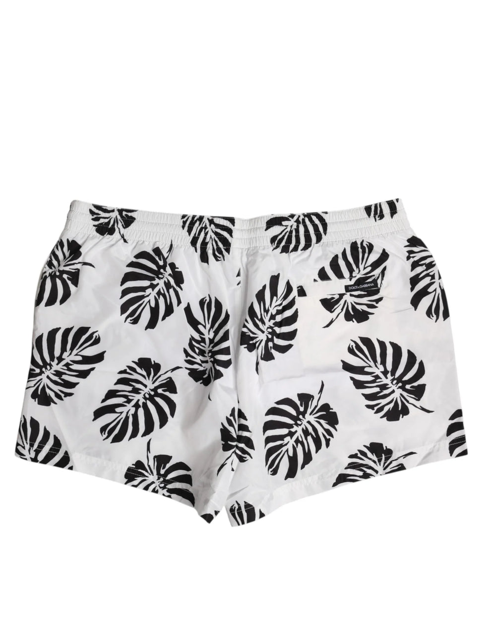 Dolce & Gabbana White Black Print Beachwear Shorts Swimwear - IT6| L - Swim Boxers