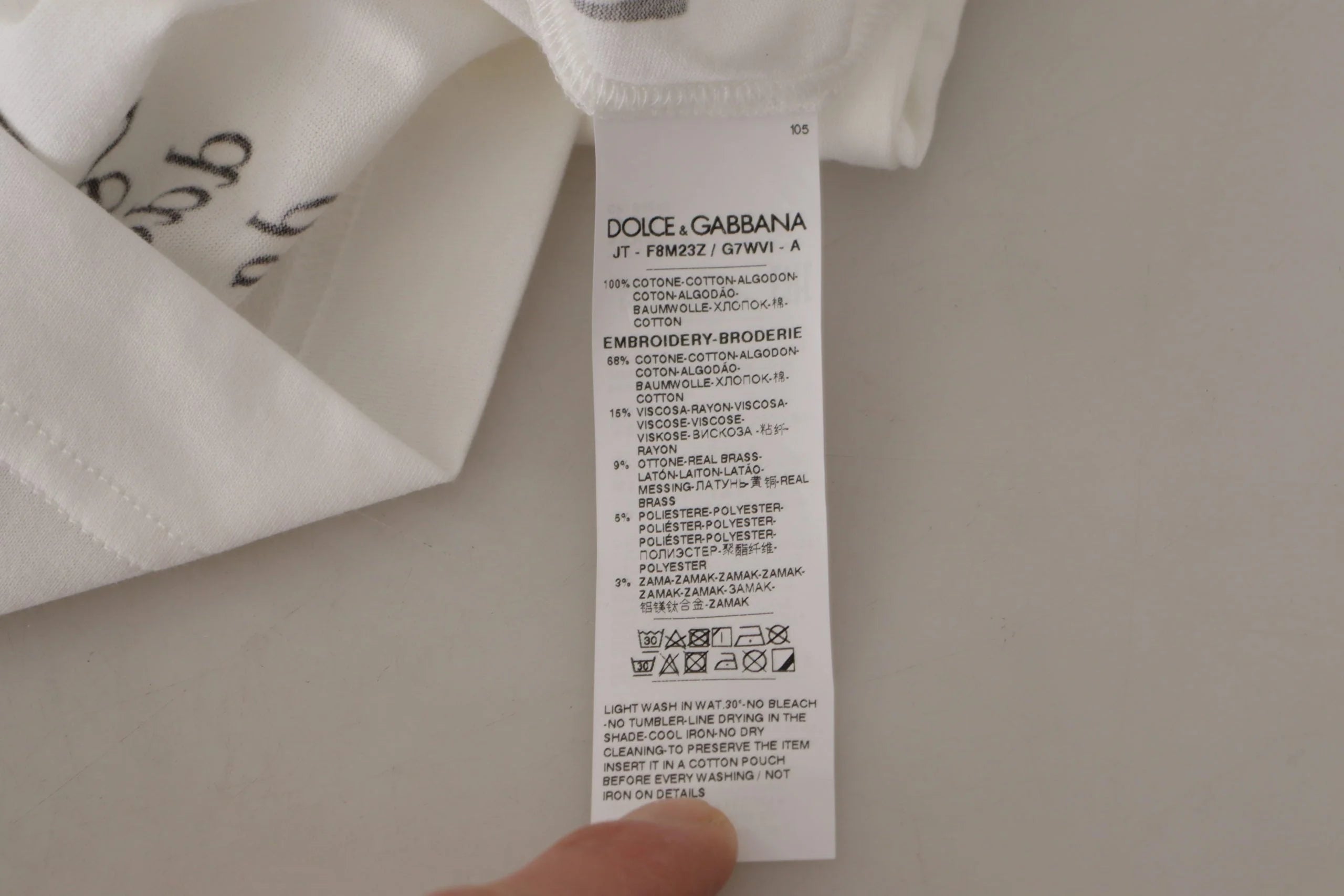 Dolce & Gabbana White Black Roses Crewneck Cotton T-shirt - T-Shirts