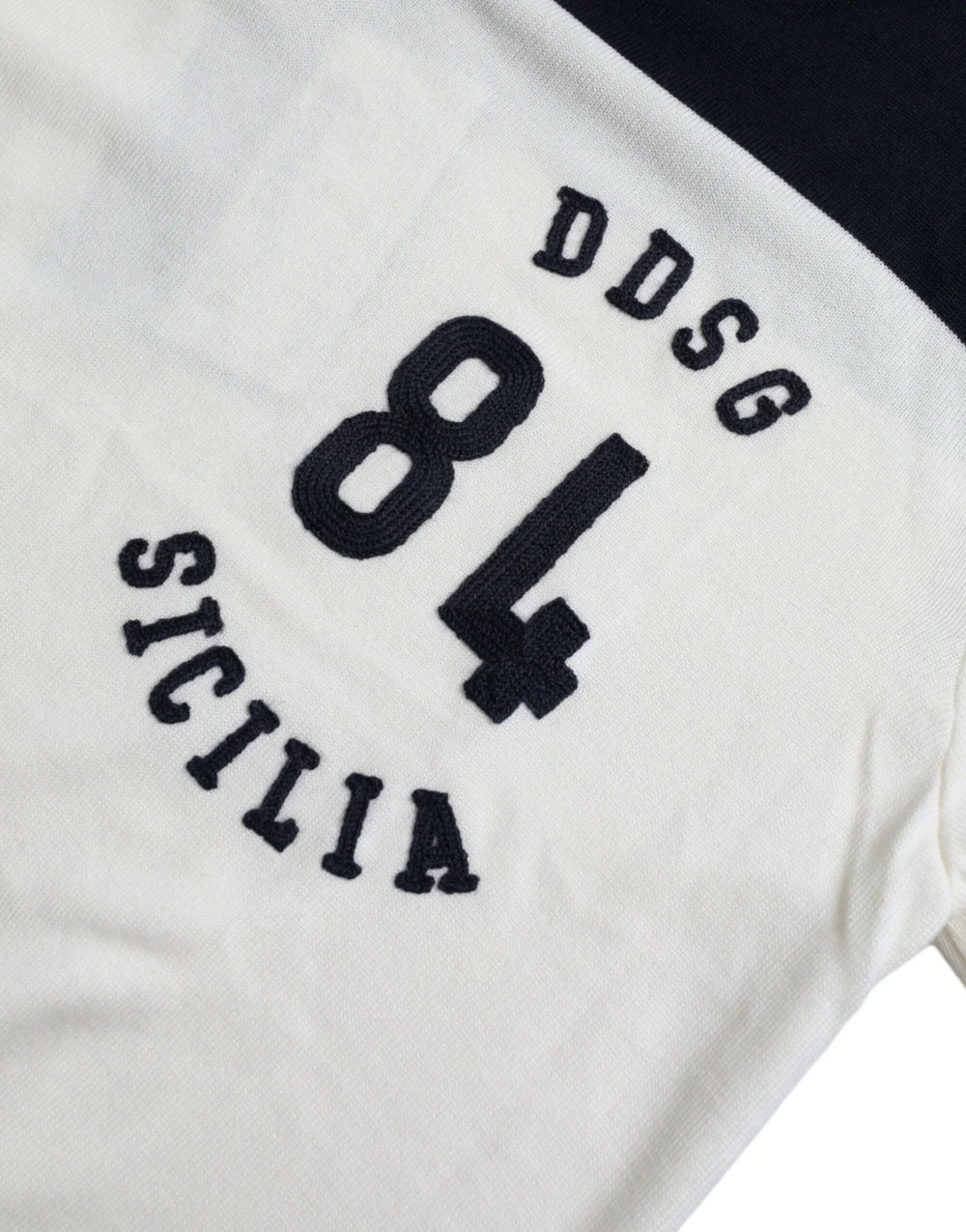 Dolce & Gabbana White Black SICILIA Henley Shirt Pullover Sweater - IT44 | XS - Sweaters