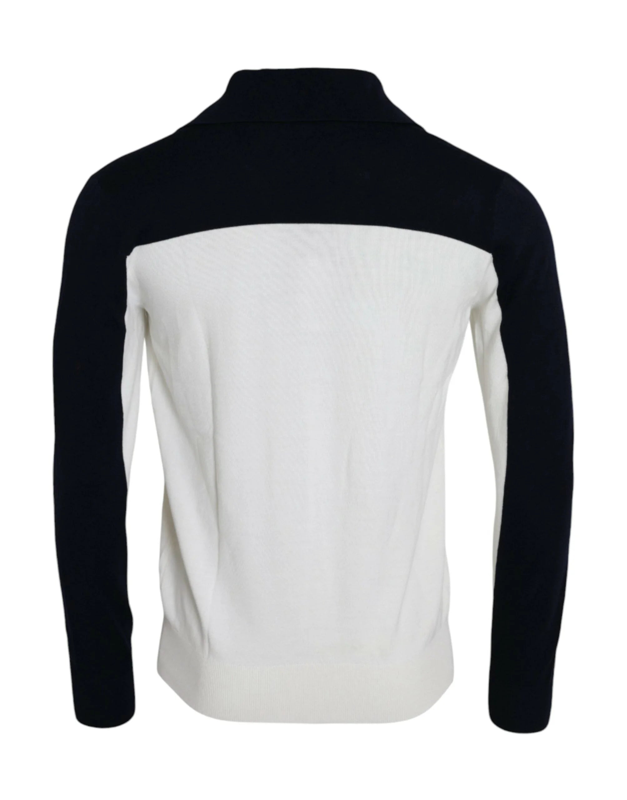 Dolce & Gabbana White Black SICILIA Henley Shirt Pullover Sweater - IT44 | XS - Sweaters