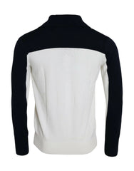 Dolce & Gabbana White Black SICILIA Henley Shirt Pullover Sweater - IT44 | XS - Sweaters