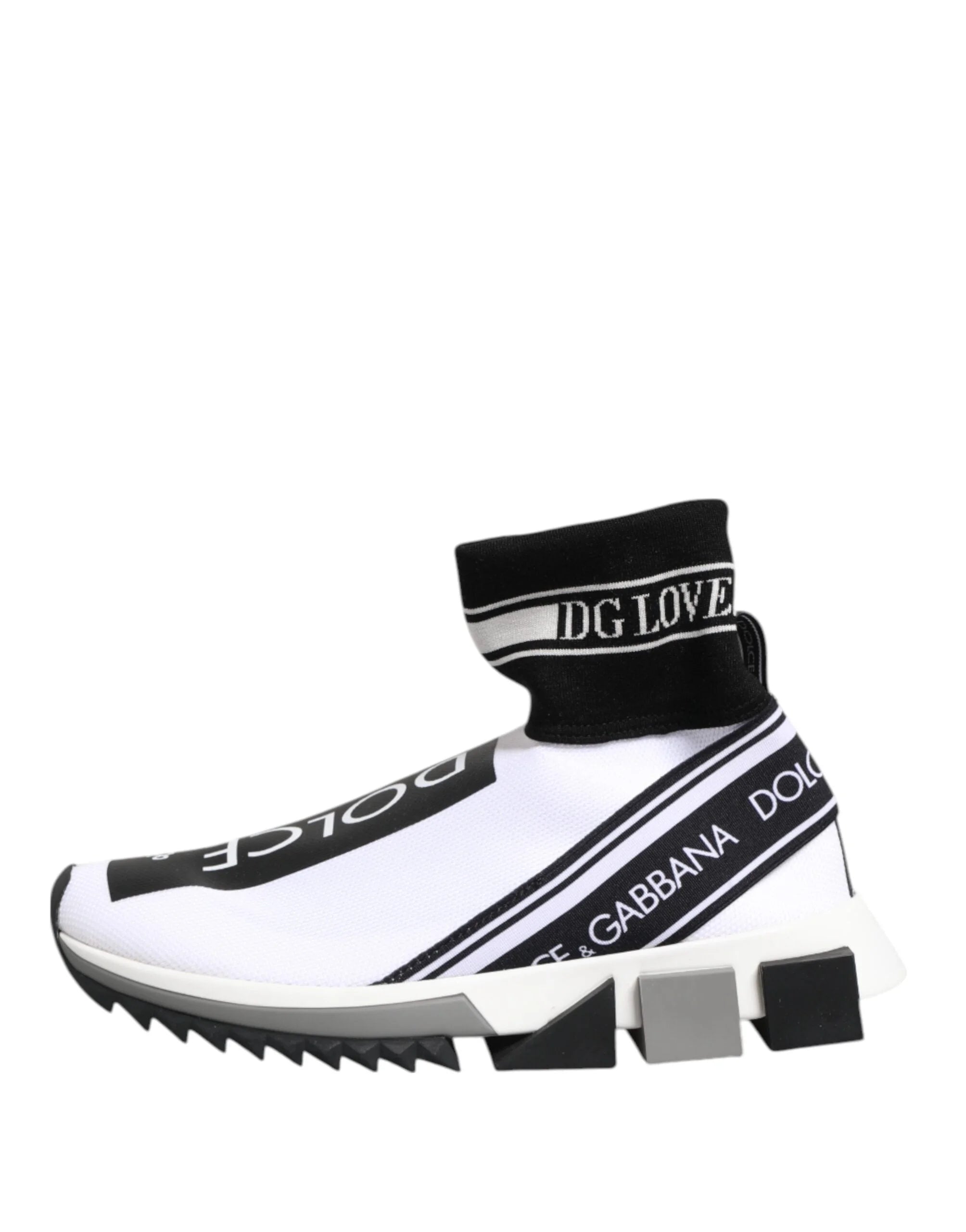 Dolce & Gabbana White Black Sorrento Socks Sneakers Shoes - Sneakers