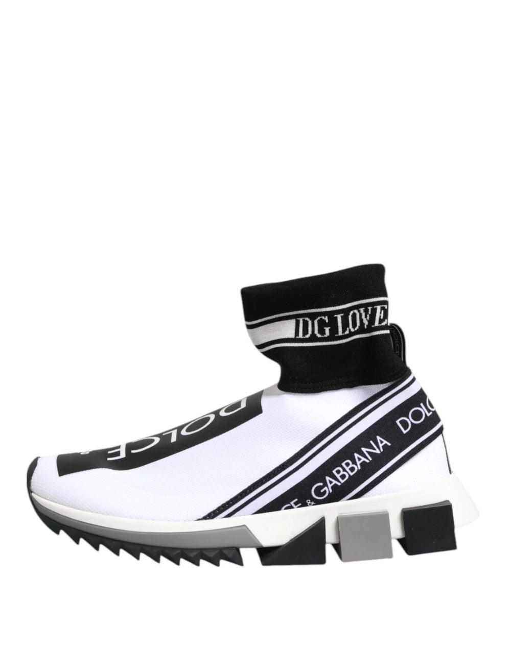 Dolce & Gabbana White Black Sorrento Socks Sneakers Shoes - Sneakers