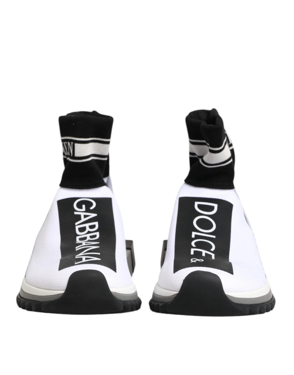 Dolce & Gabbana White Black Sorrento Socks Sneakers Shoes - Sneakers