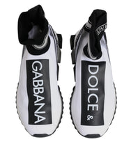 Dolce & Gabbana White Black Sorrento Socks Sneakers Shoes - EU38/US7.5 - Sneakers