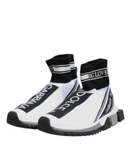 Dolce & Gabbana White Black Sorrento Socks Sneakers Shoes - EU38/US7.5 - Sneakers