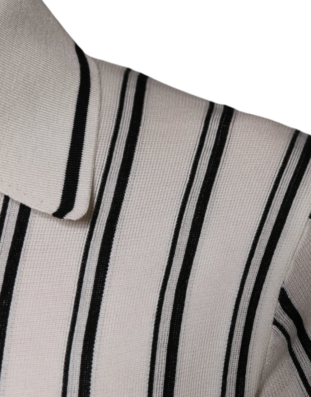 Dolce & Gabbana White Black Stripe Polo Short Sleeve T-shirt - IT44 | XS - Polos