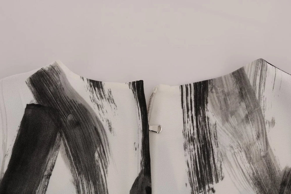 Dolce & Gabbana White Black Striped Printed Blouse Top - IT38|XS - Blouses