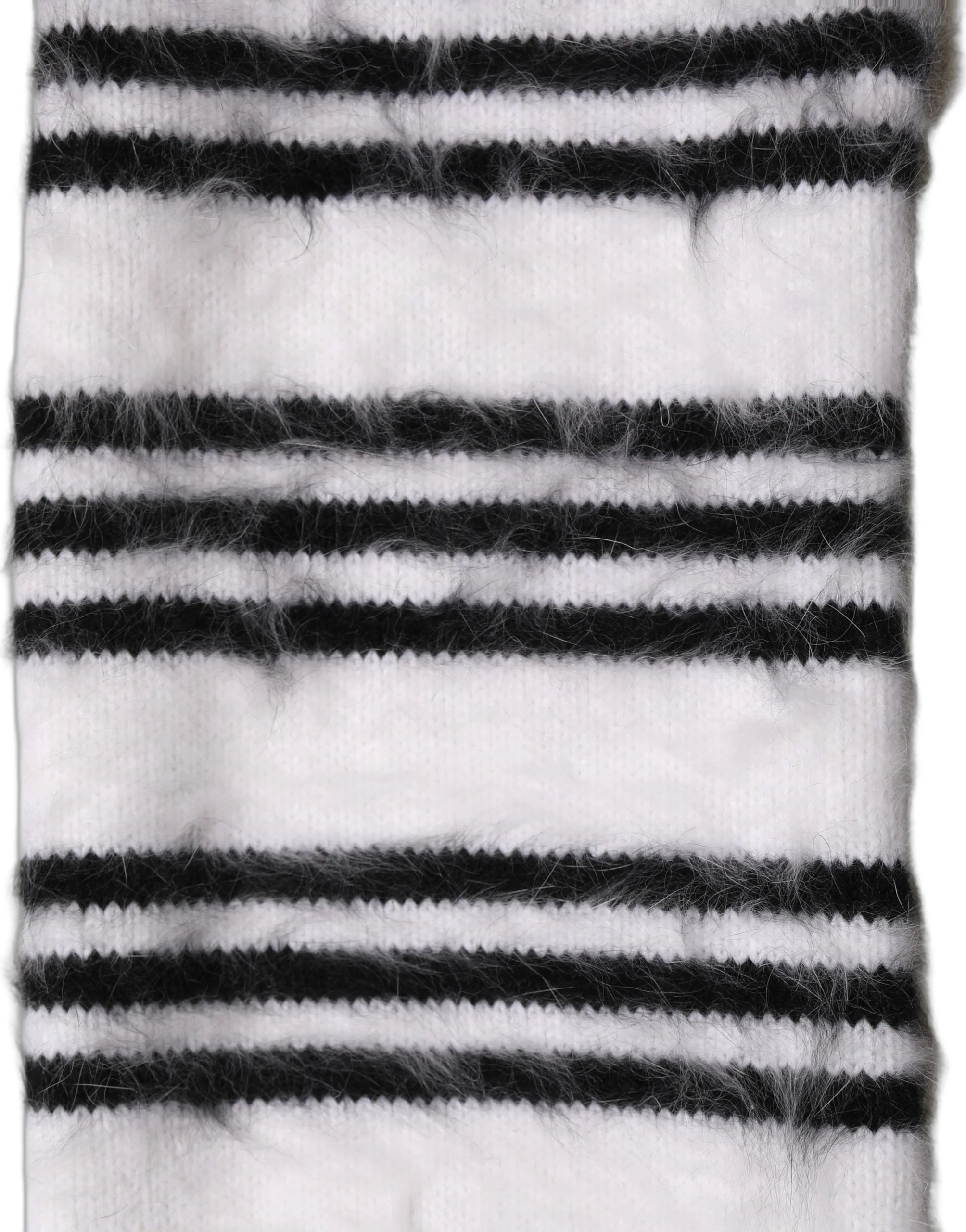 Dolce & Gabbana White Black Striped Skinny Neck Warmer Scarf