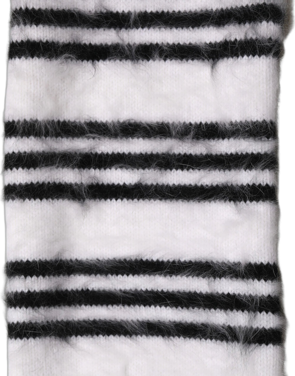 Dolce & Gabbana White Black Striped Skinny Neck Warmer Scarf