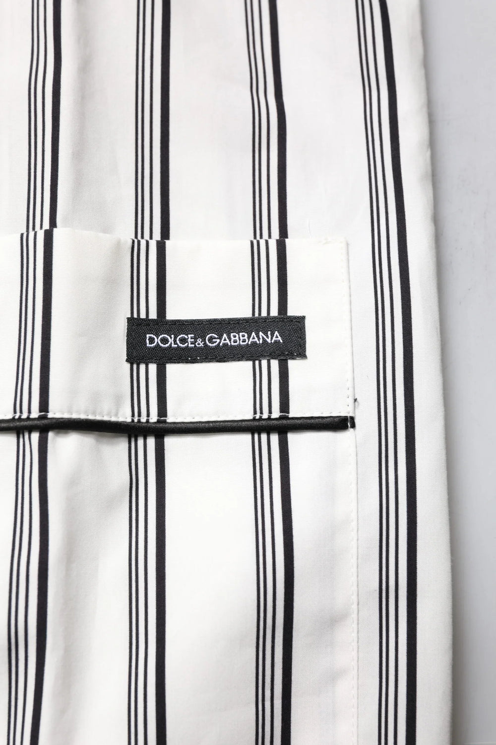 Dolce & Gabbana White Black Stripes Cotton Men Pajama Set Sleepwear - IT39 | S - Pajamas