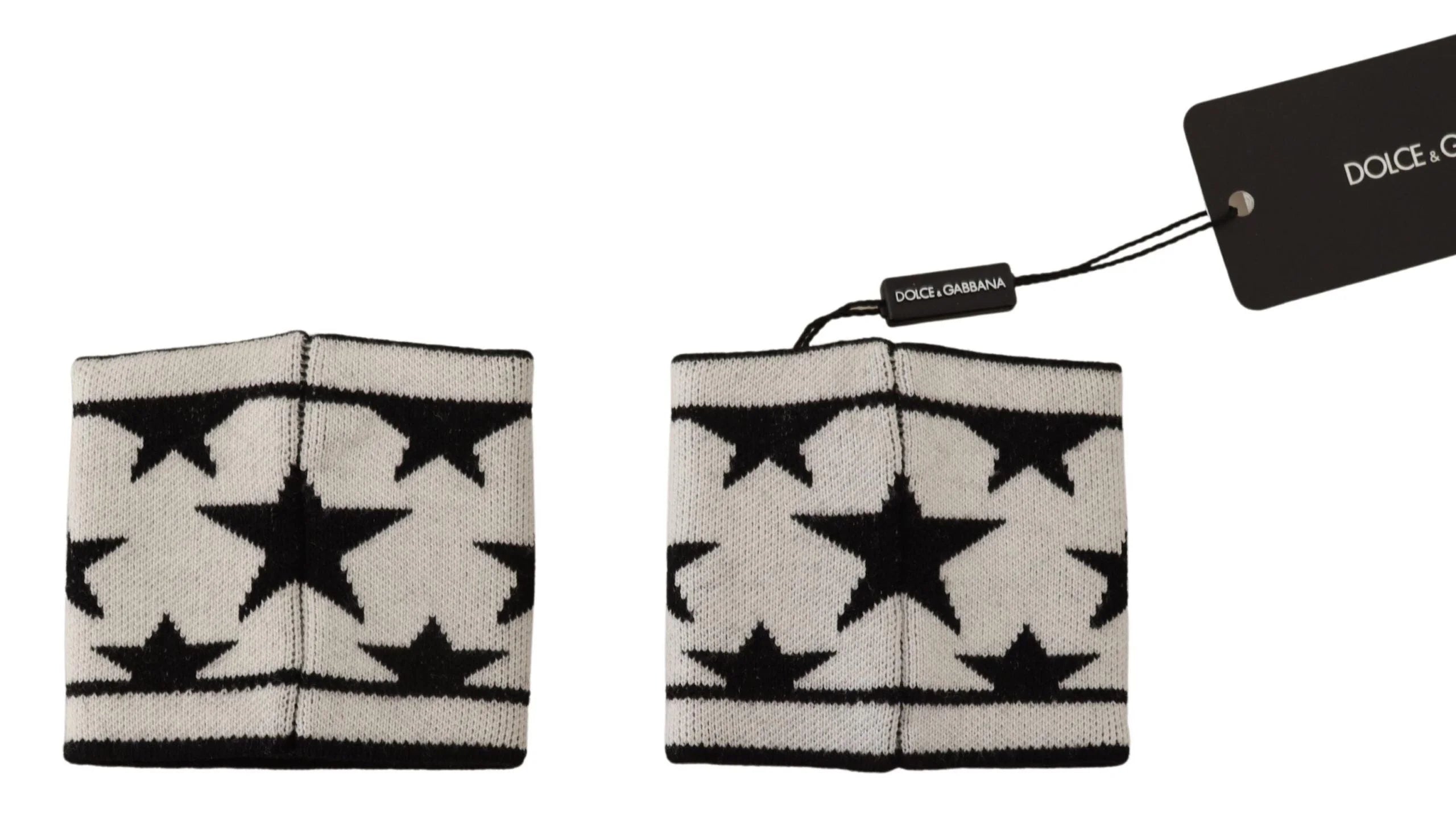 Dolce & Gabbana White Black Wool Logo #DGMILLENNIALS Wristband - Wristbands