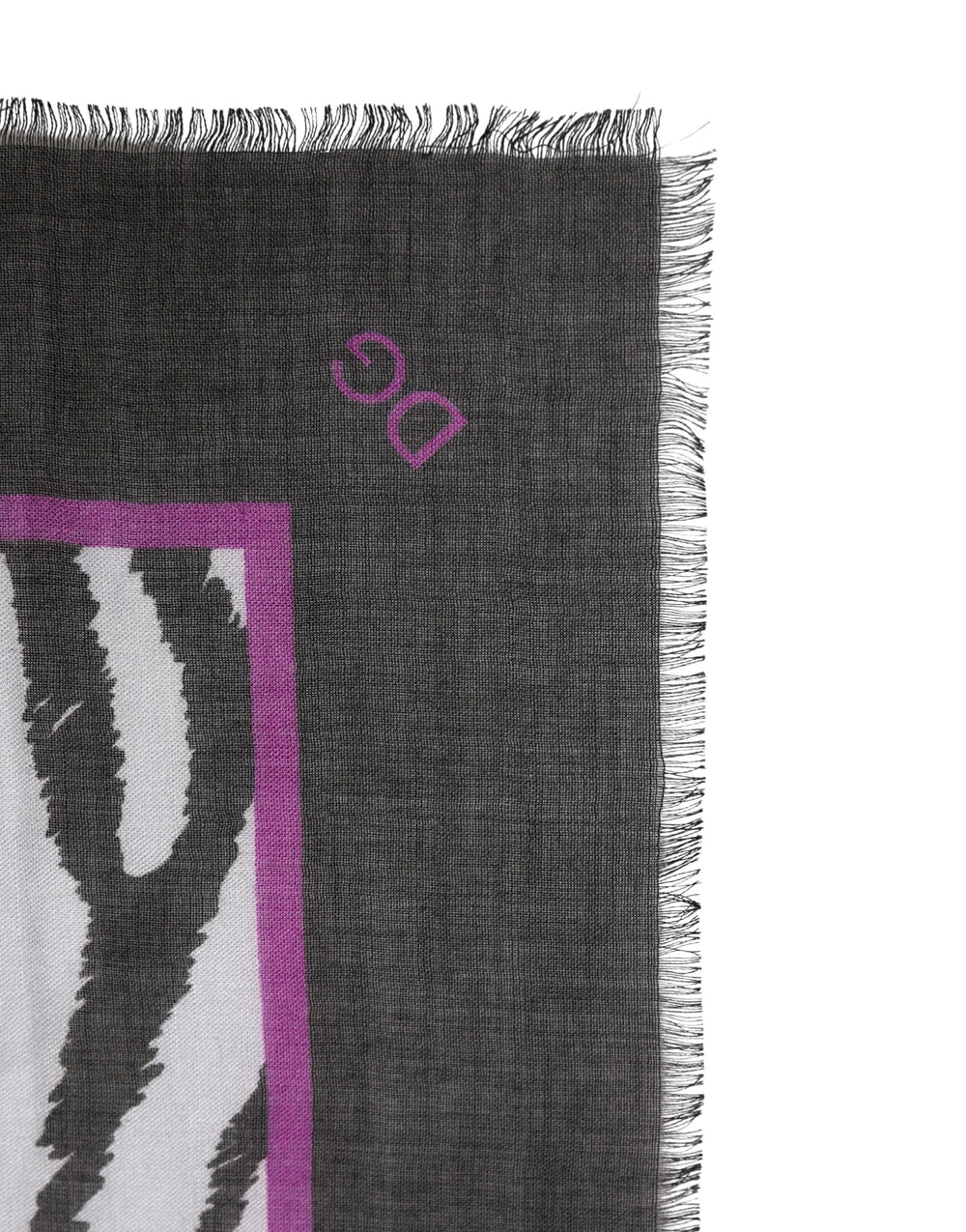 Dolce & Gabbana White Black Zebra Pattern Shawl 255cm x 132cm Men Scarf