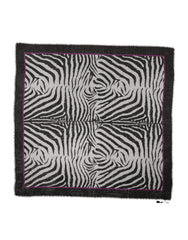 Dolce & Gabbana White Black Zebra Pattern Shawl 255cm x 132cm Men Scarf