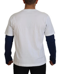 Dolce & Gabbana White Blue DG Crown Pullover Sweater - Sweaters