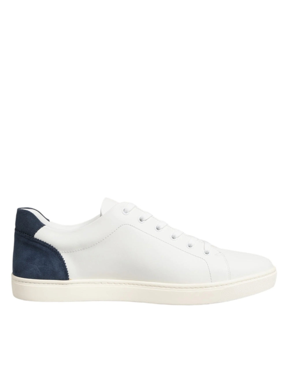 Dolce & Gabbana White Blue Leather Logo Patch Sneakers Shoes - EU44/US11