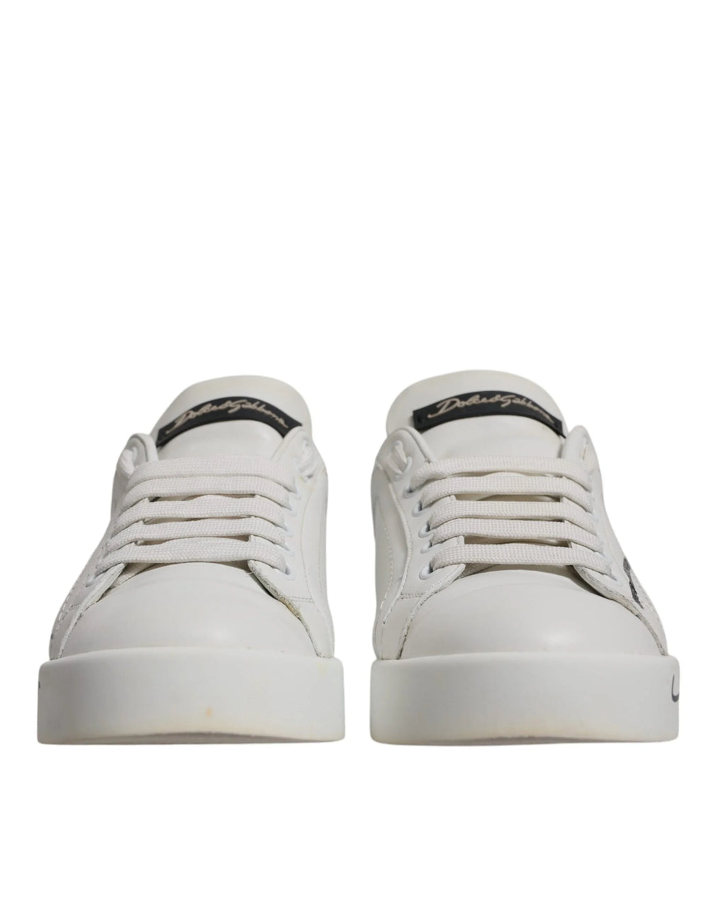 Dolce & Gabbana White Blue Logo Portofino Sneakers Shoes - EU35/US4.5 - Sneakers
