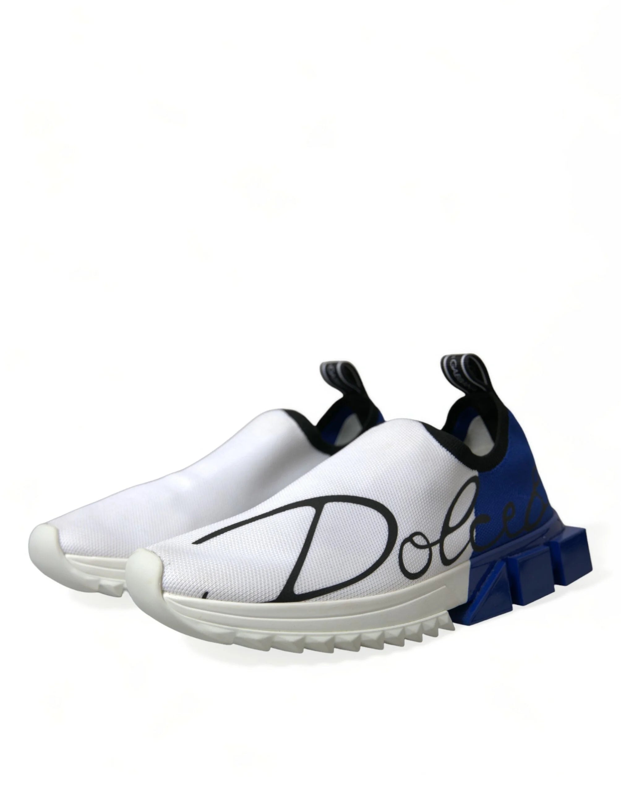 Dolce & Gabbana White Blue Sorrento Low Top Men Casual Sneakers Shoes - EU 39.5 | US 6.5 - Sneakers