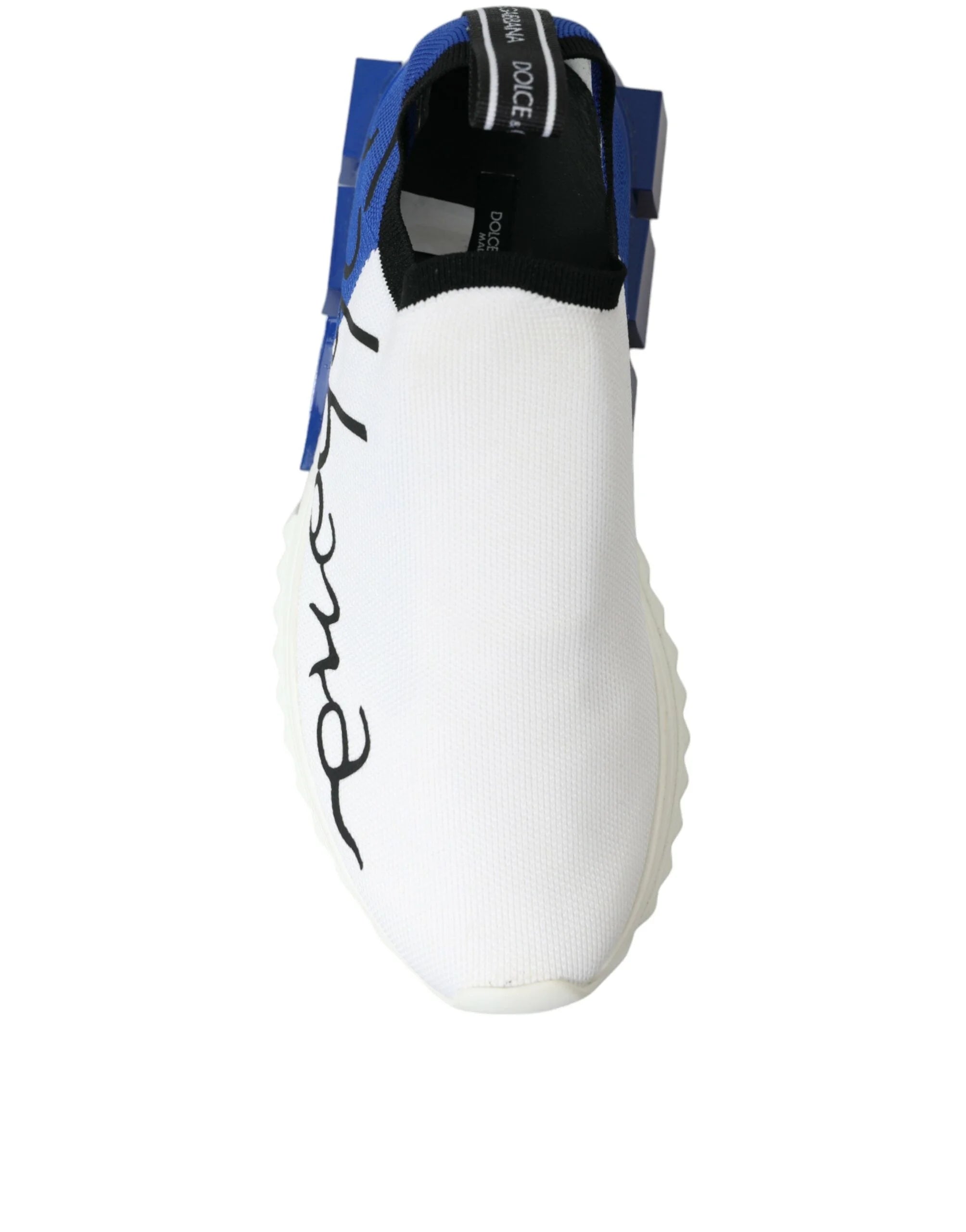 Dolce & Gabbana White Blue Sorrento Low Top Men Casual Sneakers Shoes - EU 39.5 | US 6.5 - Sneakers