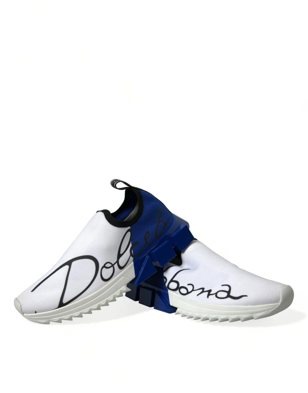 Dolce & Gabbana White Blue Sorrento Low Top Men Casual Sneakers Shoes - EU 39.5 | US 6.5 - Sneakers