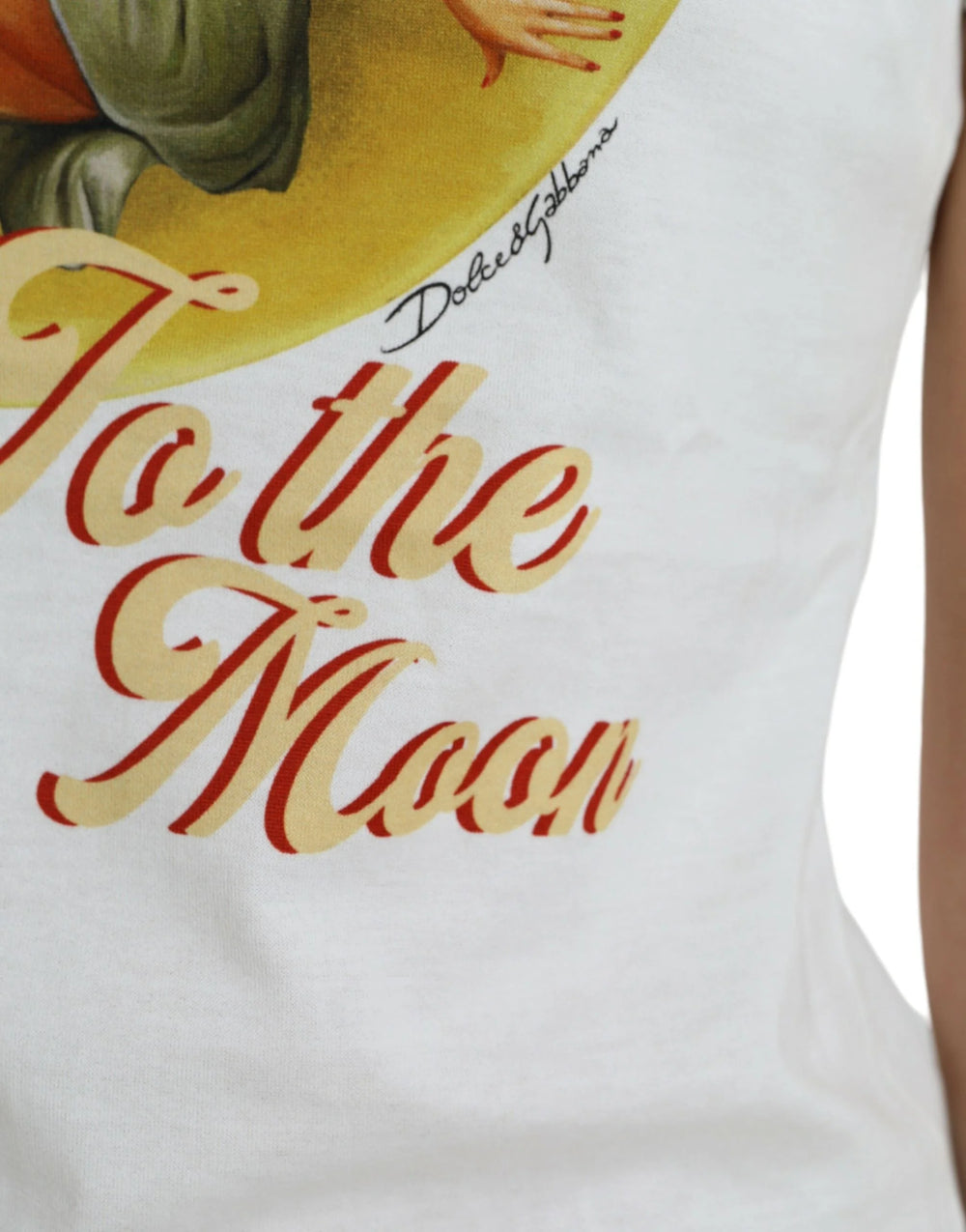 Dolce & Gabbana White Bring Me To The Moon T-shirt Top - T-Shirts