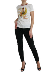 Dolce & Gabbana White Bring Me To The Moon T-shirt Top - T-Shirts