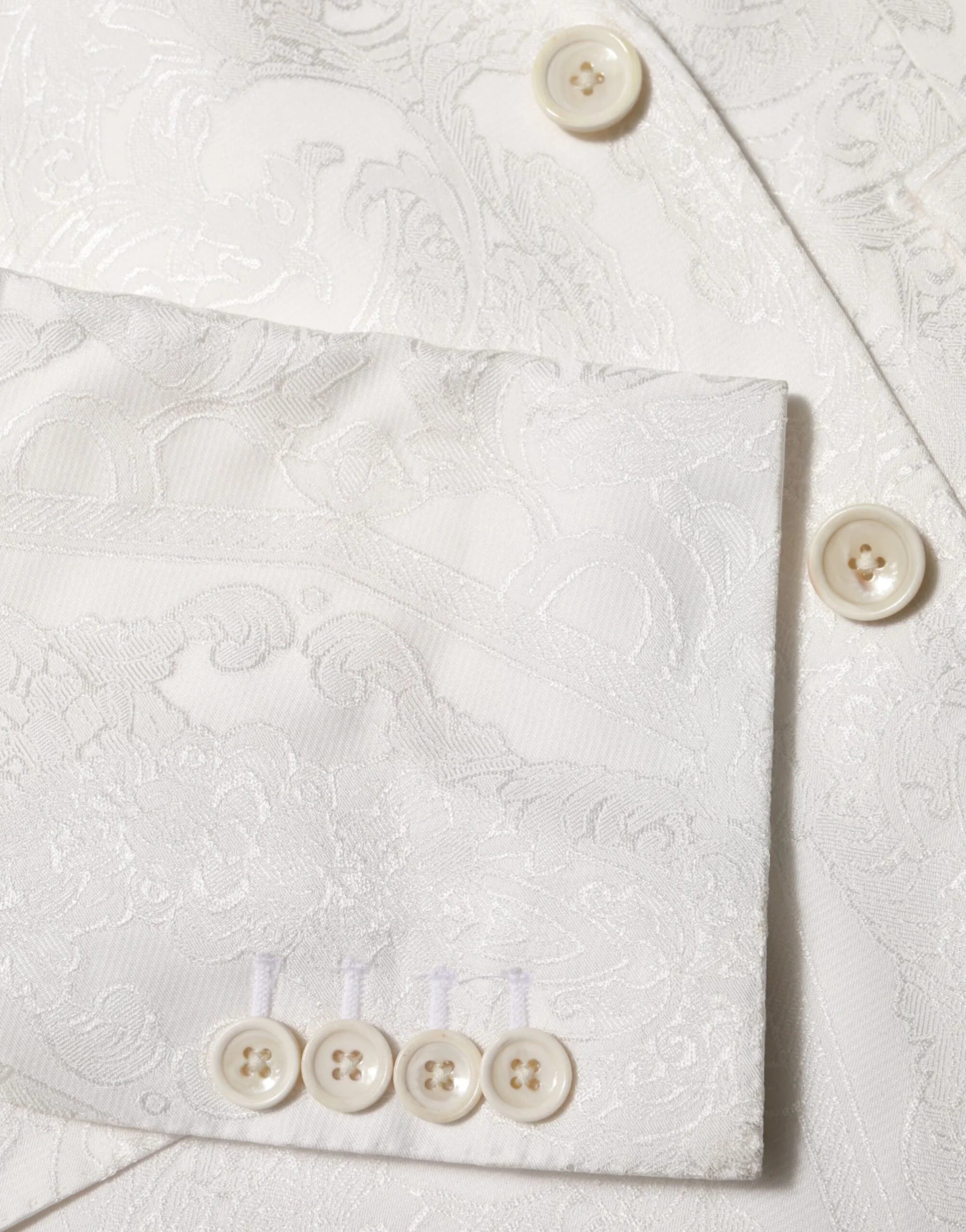 Dolce & Gabbana White Brocade 2 Piece MARTINI Formal Suit - IT46 | S - Tuxedos