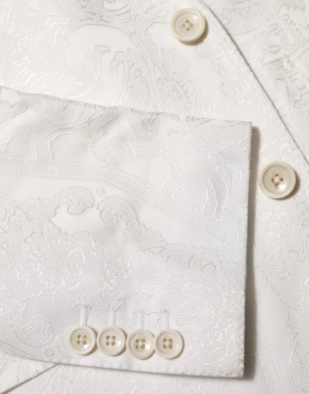 Dolce & Gabbana White Brocade 2 Piece MARTINI Formal Suit - IT46 | S - Tuxedos