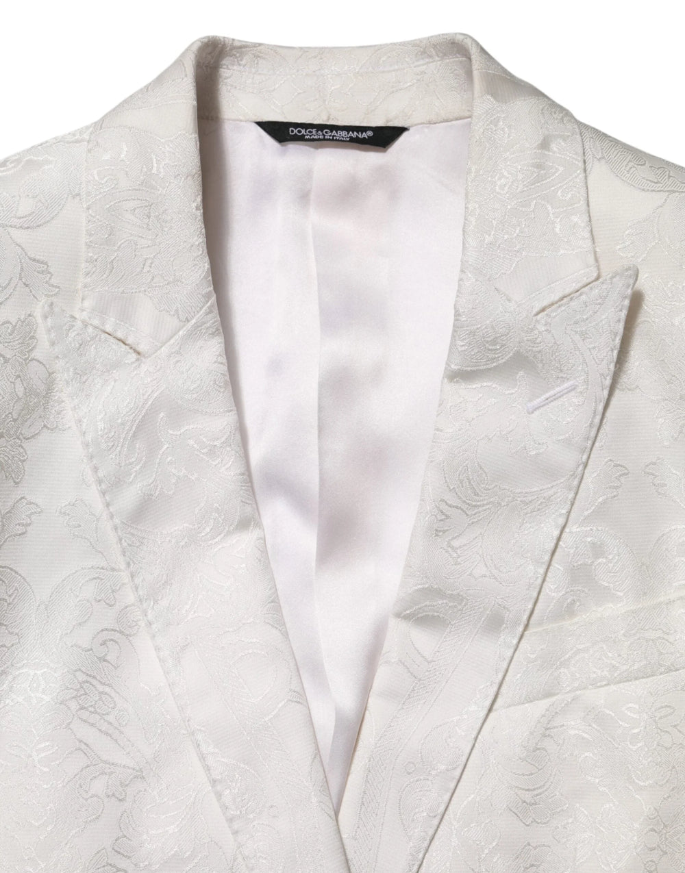 Dolce & Gabbana White Brocade 2 Piece MARTINI Formal Suit - IT46 | S - Tuxedos